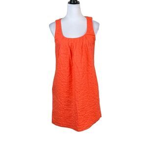 J. Crew Women’s Orange Embossed Cotton Shift Dress, Size 2